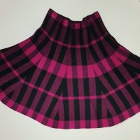Miss Azur пола розово-черно каре – М размер, момиче, снимка 3 - Детски рокли и поли - 34007859