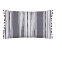 Декоративна  възглавница, Cushion Grey Stripes Pon Pon, 60x40 cм, Многоцветна, снимка 2 - Възглавници - 40995191