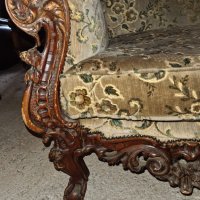 Уникално красива барокова холна гарнитура внос от Европа, снимка 16 - Дивани и мека мебел - 34703922