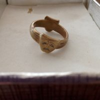 Старинен, уникален  меден прьстен " Маската", снимка 2 - Други ценни предмети - 34118456