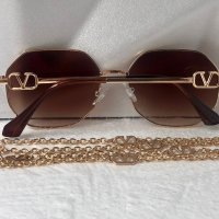 Valentino дамски слънчеви очила Осмоъгълник с верижка синджир, снимка 12 - Слънчеви и диоптрични очила - 41626704