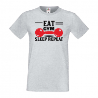 Мъжка тениска Eat Gym Sleep Repeat,Фитнес.спорт,Щанги,Тренировки,Спортуване,Gym., снимка 2 - Тениски - 36506954