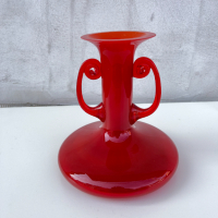 Красива ваза от цветно стъкло. №2163, снимка 1 - Антикварни и старинни предмети - 36340097
