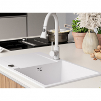 Кухненска Мивка от гранит модел Сан Франциско Smart 780 x 500 mm - Бяла, снимка 6 - Други - 36517902