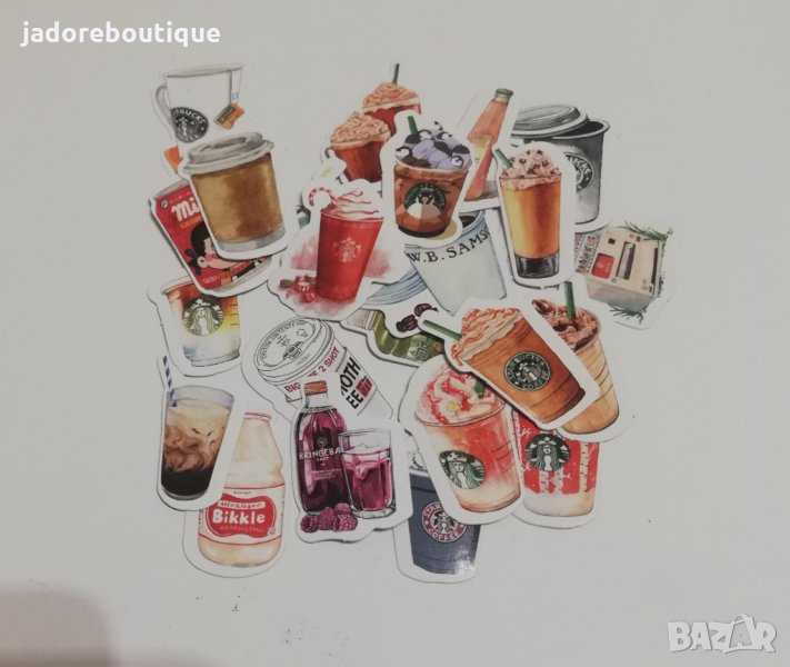Скрапбук стикери за декорация планер напитки - 23 бр /комплект , снимка 1