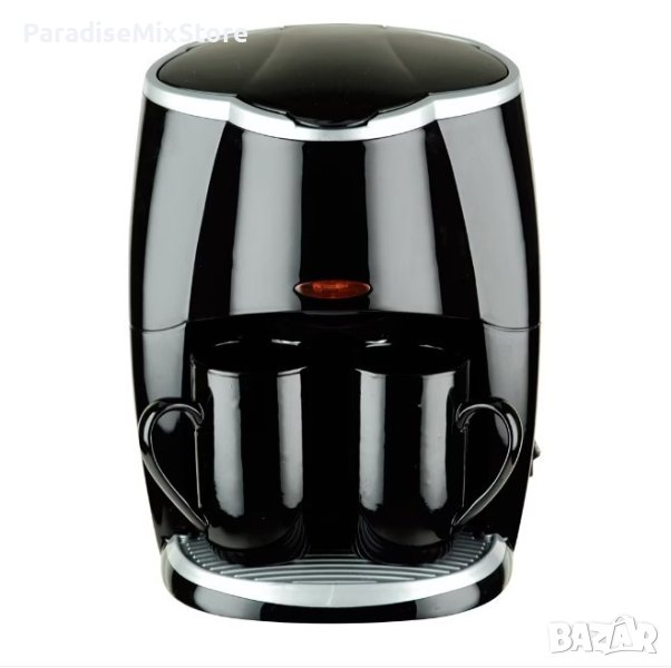 Кафеварка Rosberg R51170A 450W с две чаши, Черна, 2 ГОДИНИ ГАРАНЦИЯ  Кафемашина за шварц кафе, снимка 1