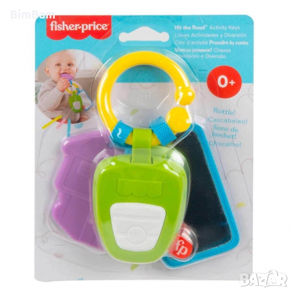 Бебешка дрънкалка гризалка - Ключодържател - Fisher Price, снимка 1