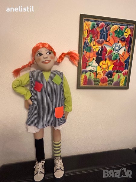 Кукла Пипи дългото чорапче 115 см., снимка 1