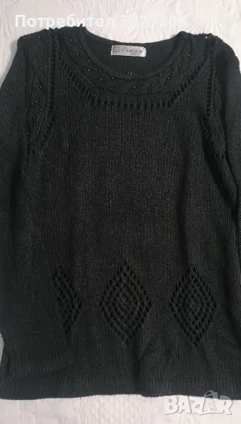 Плетен пуловер черен, снимка 1