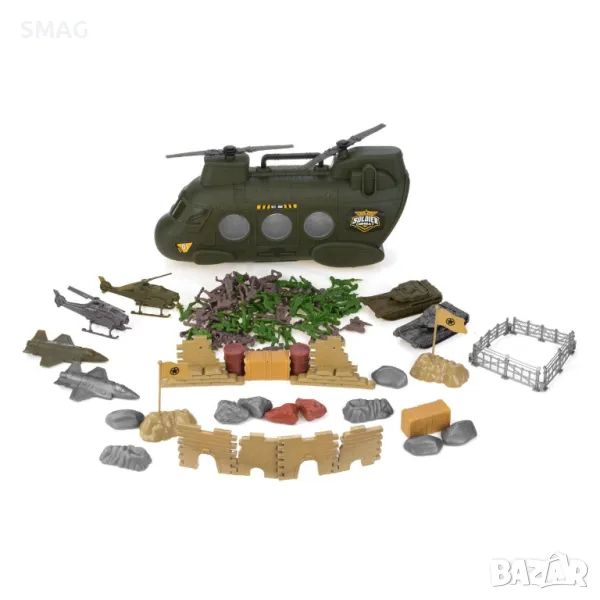 Военен комплект с хеликоптери и войници - 100 бр. S_1242898, снимка 1