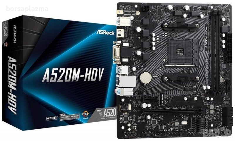 ASRock A520M-HDV AMD AM4 MATXASRock A520M-HDV AMD AM4 MATX, снимка 1