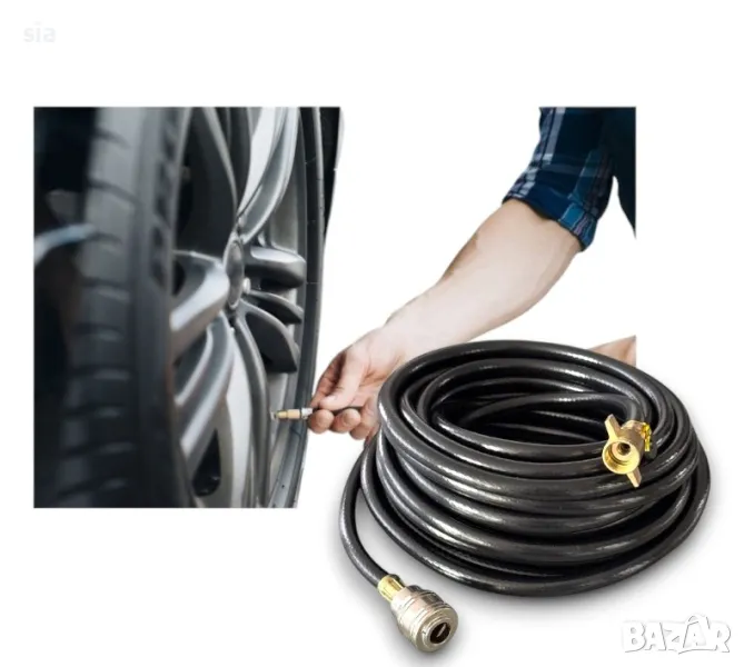 Маркуч за въздух, Маркуч за помпане на автомобилни гуми, 12 метра, снимка 1