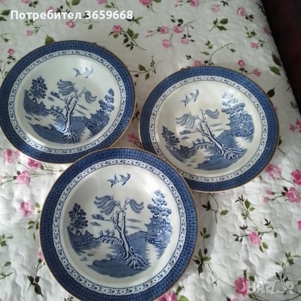 3 чинии, китайски мотиви, диаметър 26,5см.., снимка 1