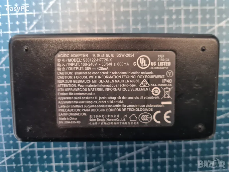 Оригинален захранващ адаптер SSW-2054 S30122-H7726-X 38V 420mA, снимка 1