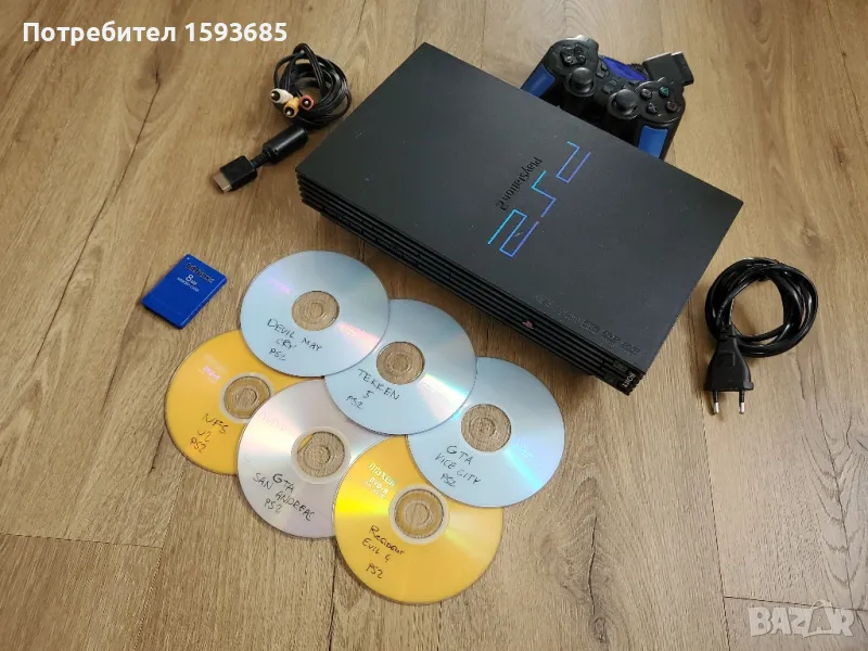 Хакнат Playstation 2 + 6 игри , снимка 1