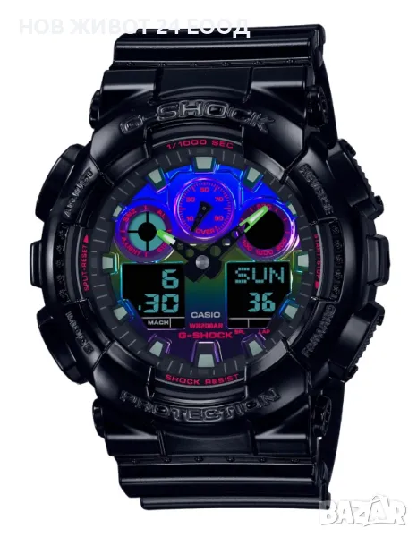 🆕 Нов колекционерски мъжки часовник Casio G-Shock GA-100RGB-1AER, снимка 1