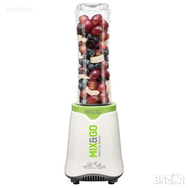 Блендер ECG SM 3510 Mix&Go, 350W, 600ml, Бял/Зелен, снимка 1