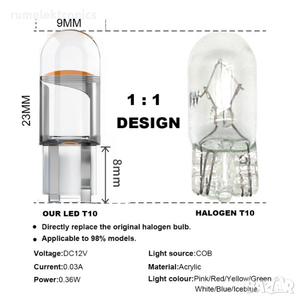 Автомобилни лед крушки T10, снимка 1