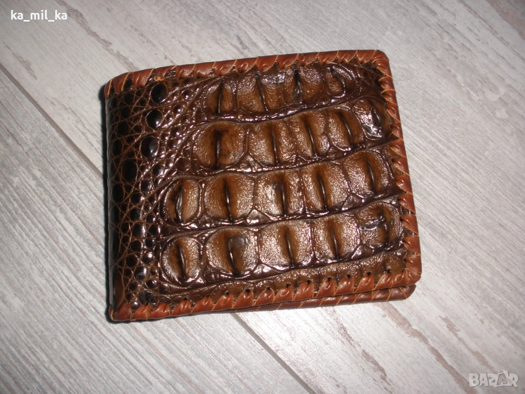 Портфейл - Мъжки, Щраусова кожа, снимка 1