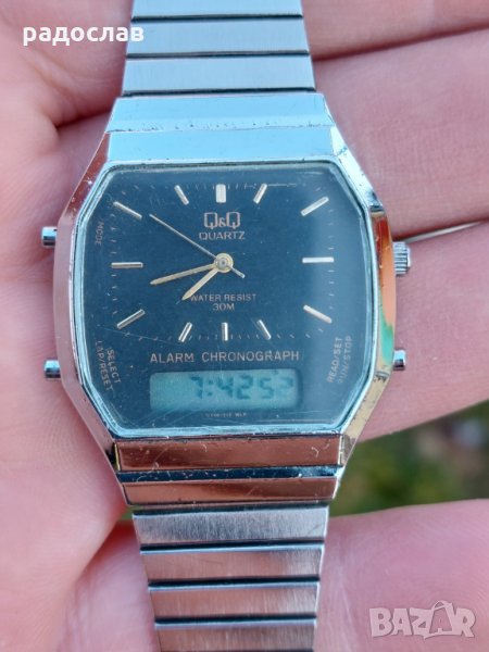 Електронен часовник-Q&Q ALARM CHRONOGRAPH, снимка 1