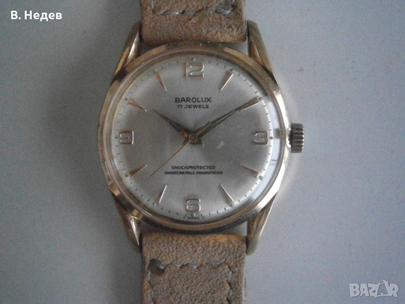 BAROLUX, cal. FHF-ST 96, 17 jewels, позлатен корпус 10 микр. 35мм, снимка 1