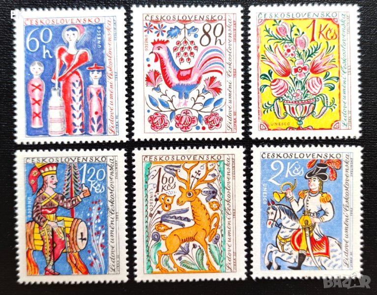 Чехословакия, 1963 г. - пълна серия чисти марки, изкуство, 3*16, снимка 1