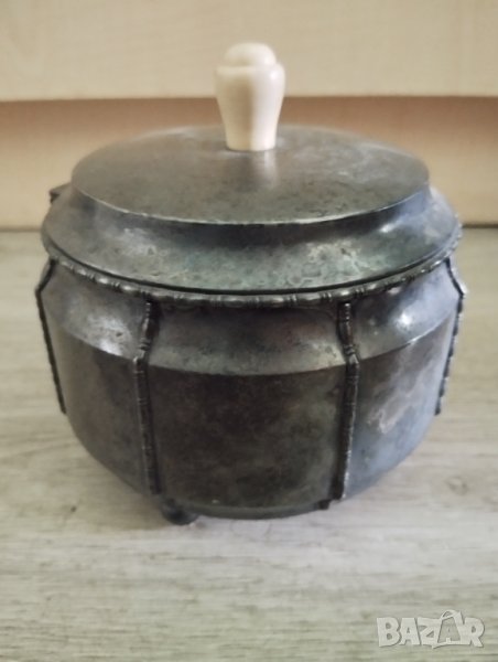 метална захарница арт деко, снимка 1