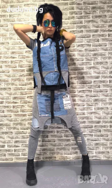 Ефирен дамски сет диви потури и тениска !, снимка 1