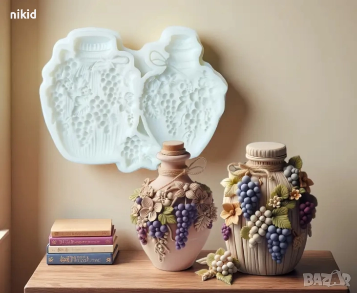 Бъчви бъчва буре за вино грозде стомна силиконов молд форма декор украса, снимка 1