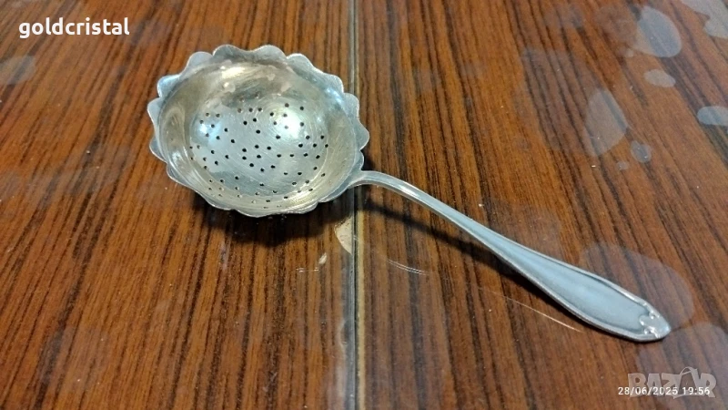 стара посребрена цедка , снимка 1