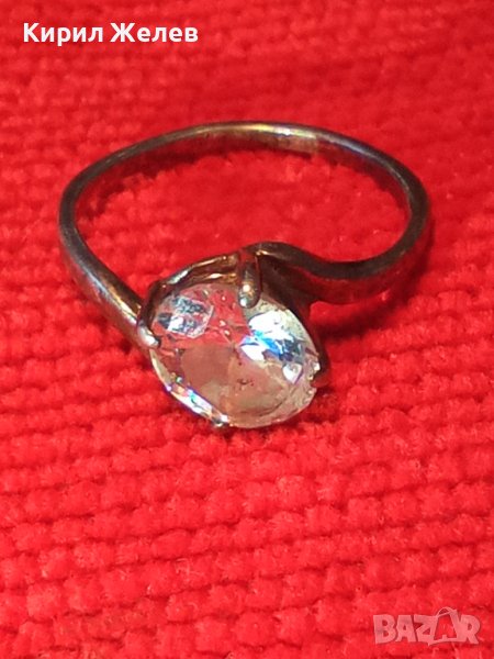 СКЪПОЦЕНЕН СРЕБЪРЕН МОДЕН ПРЪСТЕН СРЕБРО 925 с ЮВЕЛИРНО ФАСЕТИРАН БЛЕСТЯЩ КРИСТАЛ 34375, снимка 1