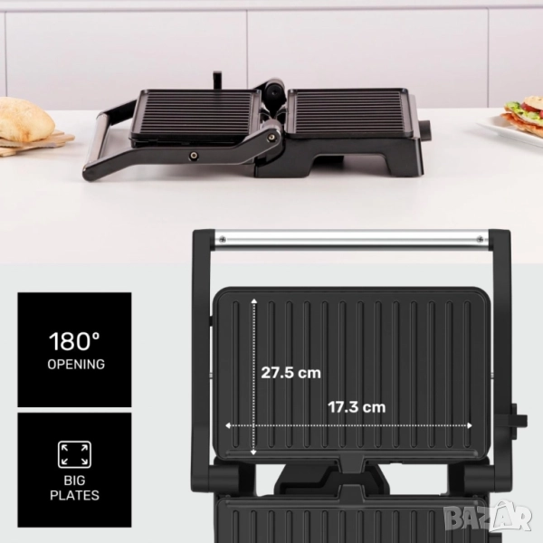 Контактен грил Taurus Grill&Co, 1500W, с плаващ капак и регулируем термостат, снимка 1
