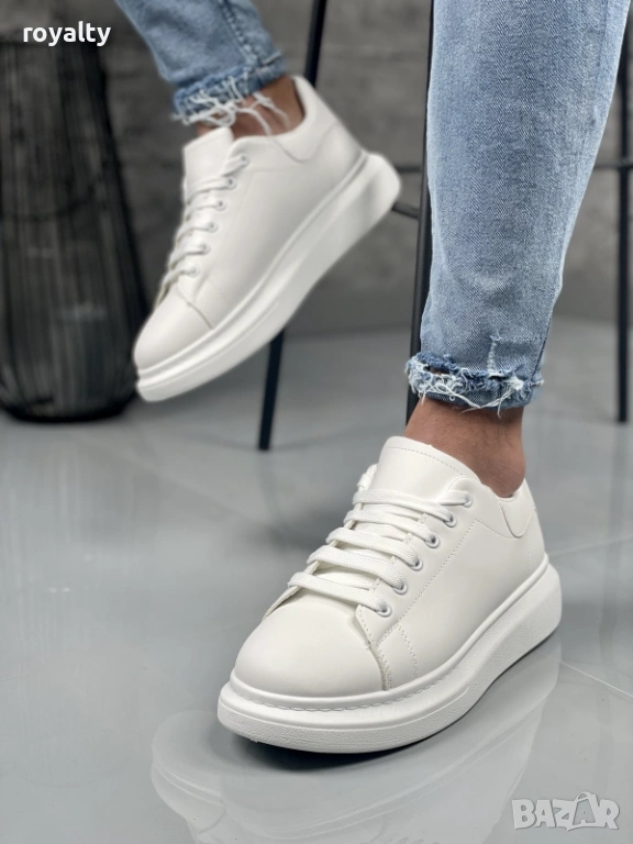 Бели Мъжки Маратонки 39-45 Номер с Кутия Нови , снимка 1