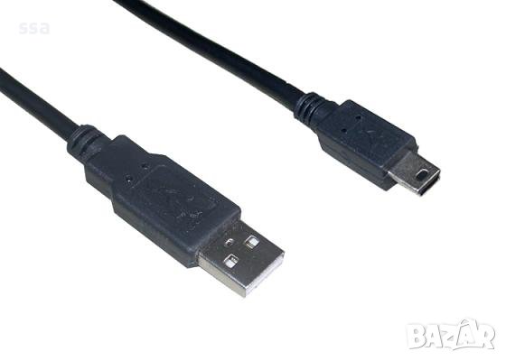 Кабел USB2.0 към Mini USB 5pin 1.8m Черен VCom SS001272 Cable USB - Mini USB M/M, снимка 1