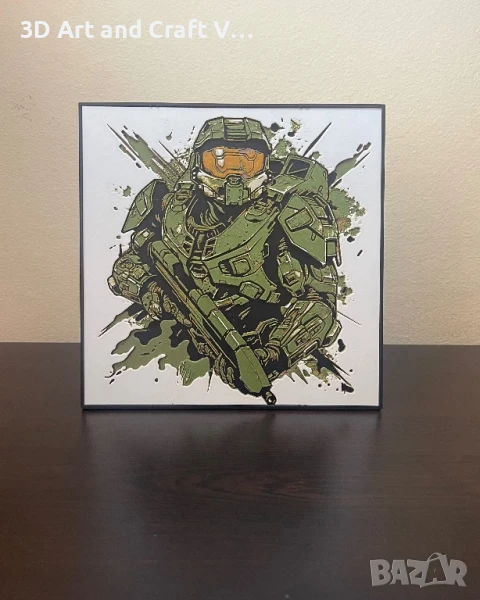 🎮 Релефна картина Master Chief – Halo 🎮, снимка 1