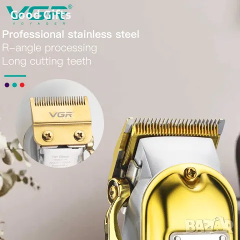 Професионална машинка за подстригване VGR V-140 – Метален корпус, 300 мин. работа, LED дисплей, снимка 6 - Машинки за подстригване - 50388576