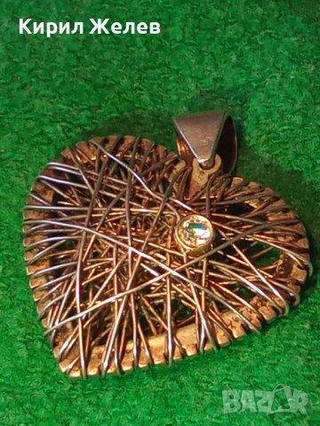 АРТ СЪРЦЕВИДЕН ФИНА РЪЧНА ИЗРАБОТКА МЕДАЛЬОН ПЕНДАНТ СРЕБРО 925 ДИЗАЙНЕРСКИ УНИКАТ 15171, снимка 3 - Колиета, медальони, синджири - 30395006