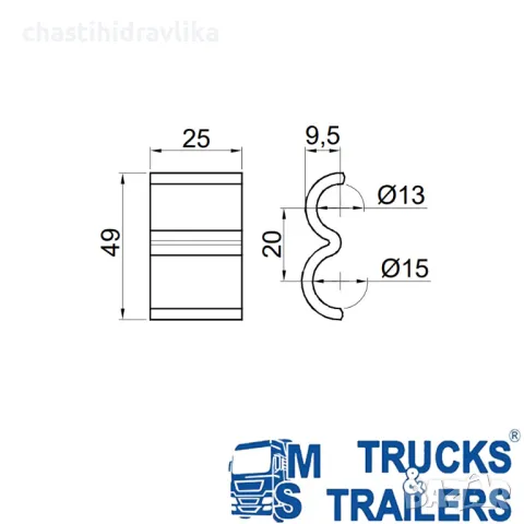 Елемент за долно отваряне на капак 15164880, снимка 2 - Части - 48768886