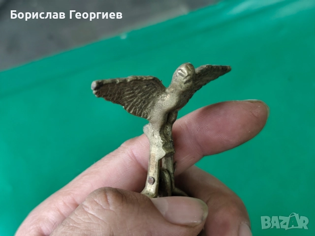 ЗВЪНЧЕ КАМБАНКА НАКИТ ЗА КОН СБРУЯ СТАРИННА БРОНЗ ОРЕЛ АПЛИКАЦИЯ, снимка 7 - Антикварни и старинни предмети - 52477769