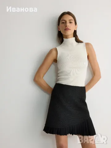 REZERVED Черна пола с плисирани краища, снимка 7 - Поли - 49607445