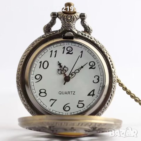 NOUSEG винтидж гравиран Пиратски джобен кварцов часовник  + верижка, снимка 5 - Мъжки - 42376737