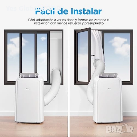 MIDEA Silent мобилен климатик 12000 BTU с евакуация  Описание:  MIDEA Silent 12000 BTU е мобилен кли, снимка 7 - Климатици - 53095987