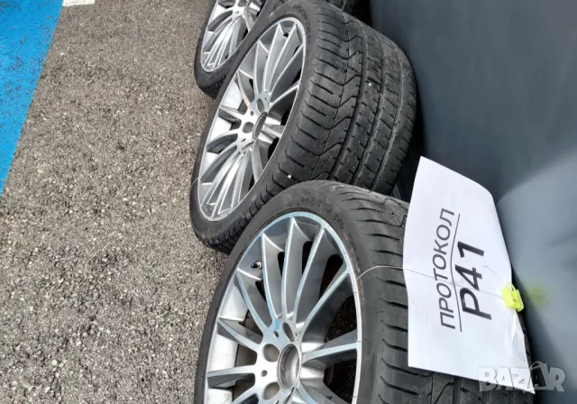 4x Оригинални OEM Джанти AMG 19 Спорт Пакет за Mercedes с летни гуми ДОТ 08/21 Pirelli P Zero 7 мм. 