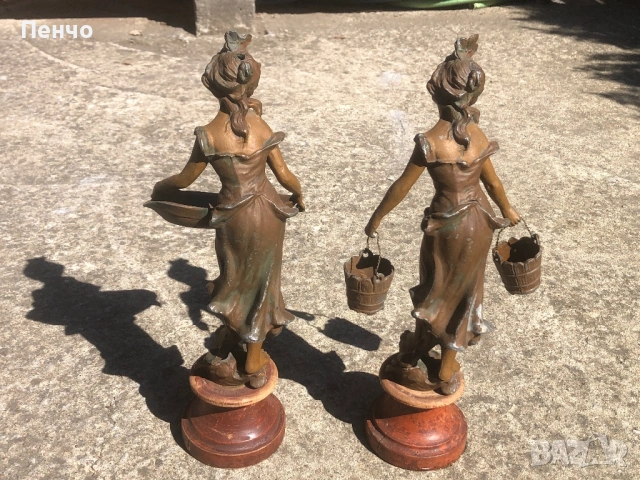 чифт старинни метални фигури, снимка 4 - Антикварни и старинни предмети - 49729809