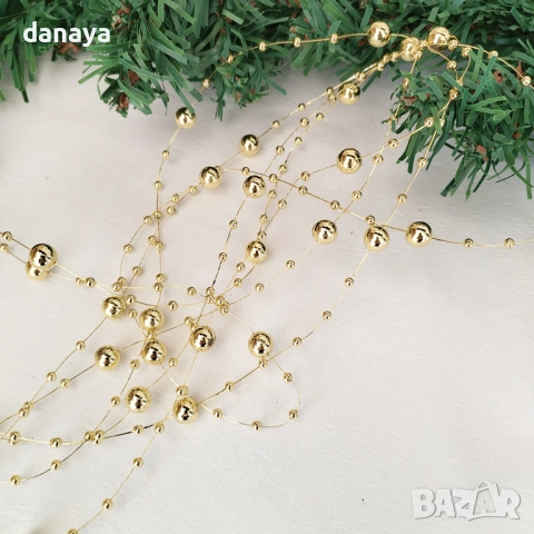 6168 Коледен гирлянд Топчици декоративен гердан за елха и декорация, 2 размера, снимка 7 - Декорация за дома - 52493318