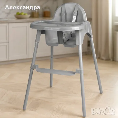 Детско столче за хранене, сиво, снимка 2 - Столчета за хранене - 55799285