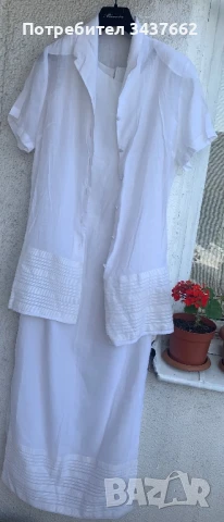 Рокля+ сако  100 % лен , снимка 7 - Рокли - 50743522