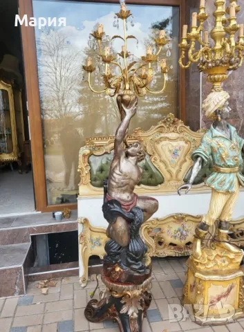 Италиански бароков лампион 023, снимка 6 - Лампиони - 48627048