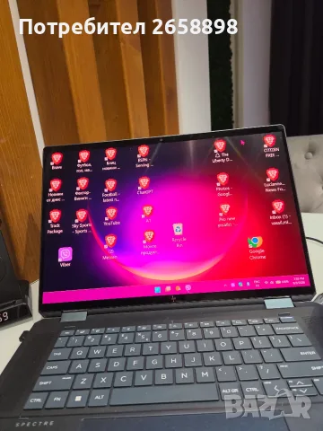 Продавам HP SPEKTRE 360 LAPTOP 16 INTEL CORE ULTRA 7,512 GB, 16 GB RAM, WINDOWS 11 OLED TOUCH подсве, снимка 2 - Лаптопи за дома - 56256558