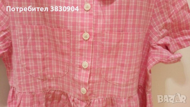 Рокля Benetton size XL, 100% памук, розова, снимка 15 - Детски рокли и поли - 42206756